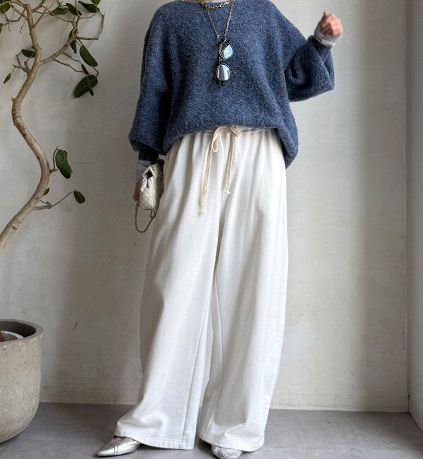  「MIXヤーンボートネックプルオーバー」|ニット・セーター|