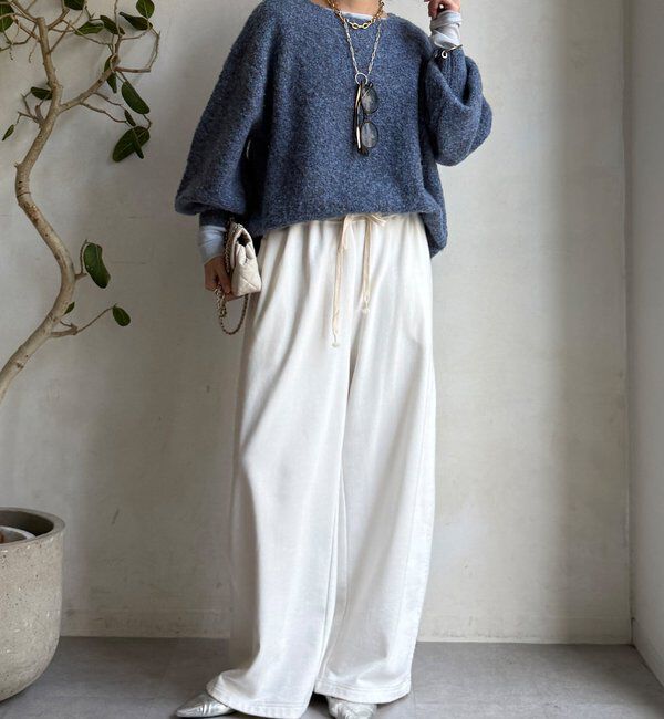  「MIXヤーンボートネックプルオーバー」|ニット・セーター|