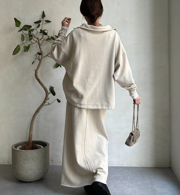  「裏起毛ドロストハーフジッププルオーバー」|Tシャツ・カットソー|