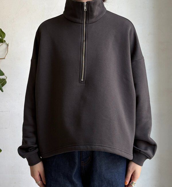  「裏起毛ドロストハーフジッププルオーバー」|Tシャツ・カットソー|