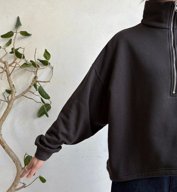  「裏起毛ドロストハーフジッププルオーバー」|Tシャツ・カットソー|