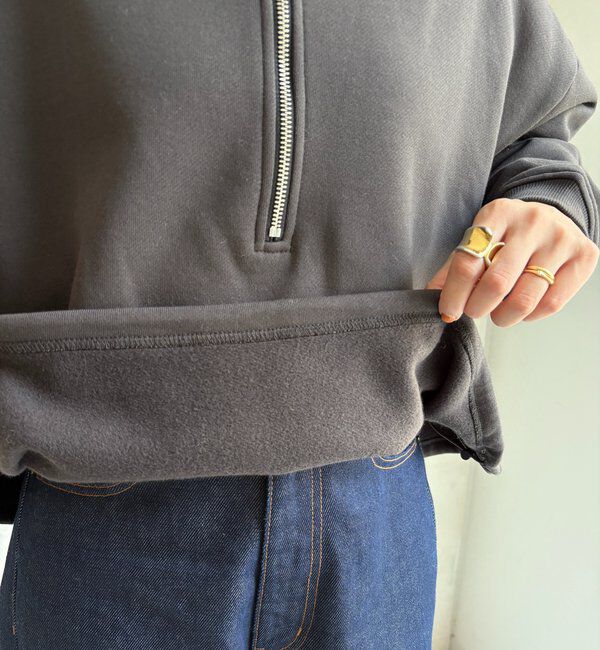  「裏起毛ドロストハーフジッププルオーバー」|Tシャツ・カットソー|