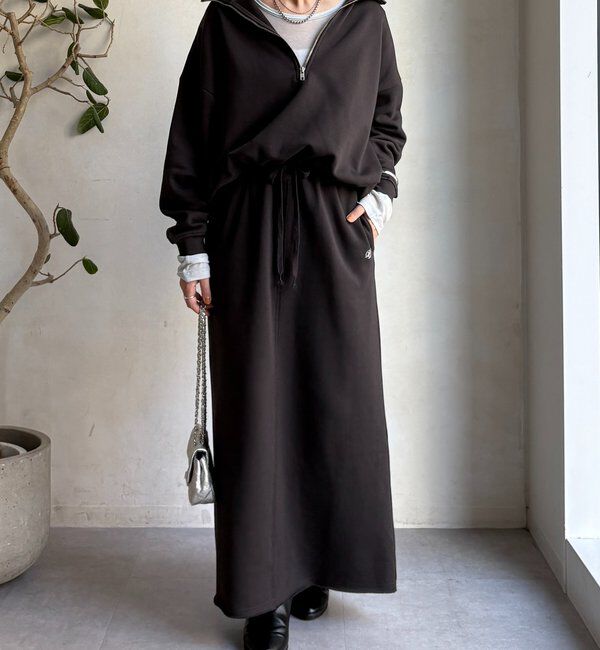  「裏起毛ドロストハーフジッププルオーバー」|Tシャツ・カットソー|