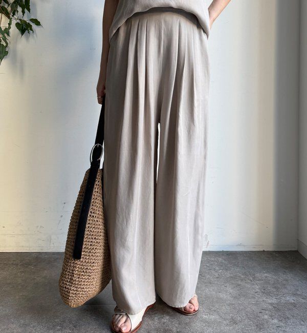  「【セットアップ対応】キュプラレーヨンタックパンツ」|チノ|