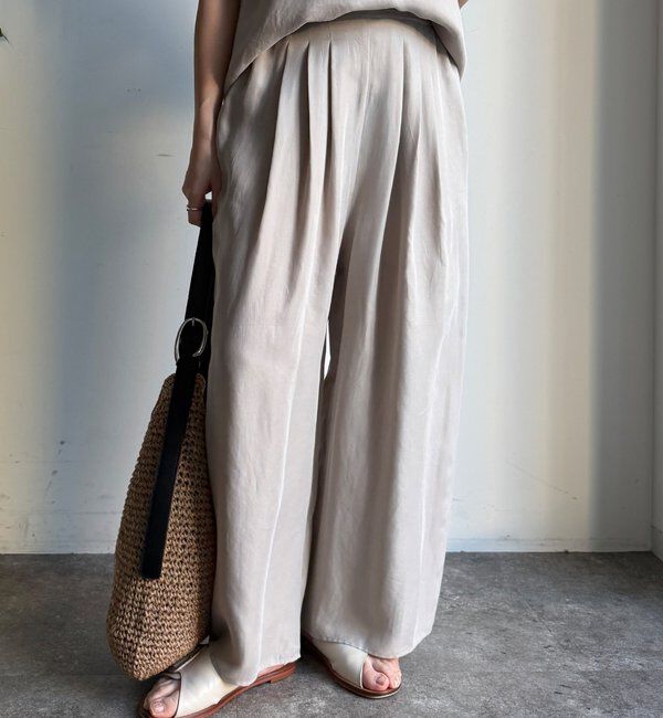  「【セットアップ対応】キュプラレーヨンタックパンツ」|チノ|