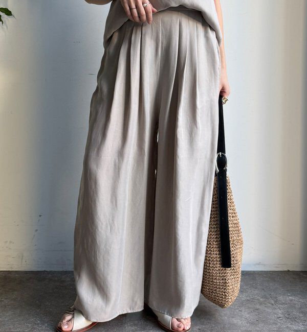  「【セットアップ対応】キュプラレーヨンタックパンツ」|チノ|