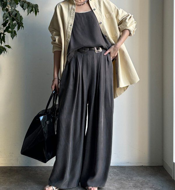  「【セットアップ対応】キュプラレーヨンタックパンツ」|チノ|