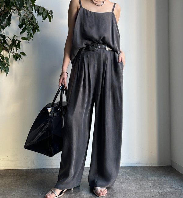  「【セットアップ対応】キュプラレーヨンタックパンツ」|チノ|