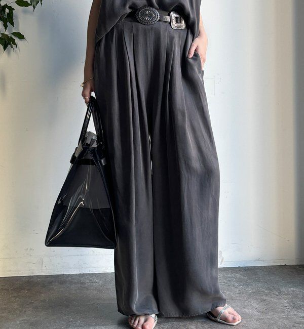  「【セットアップ対応】キュプラレーヨンタックパンツ」|チノ|