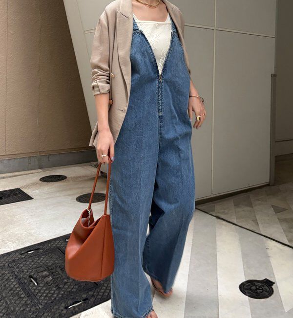  「深Vデニムサロペット」|ワンピース|