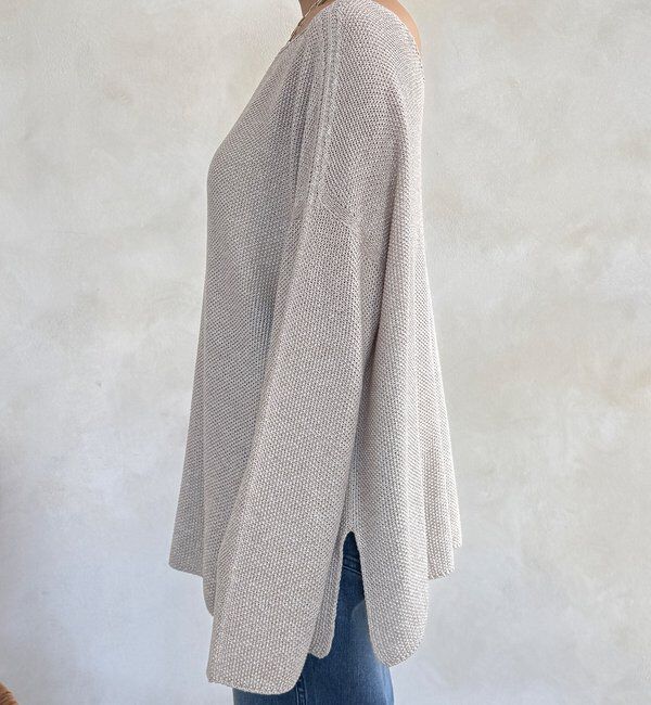  「マーブルヤーン前後2WAYカノコ編みプルオーバー」|ニット・セーター|