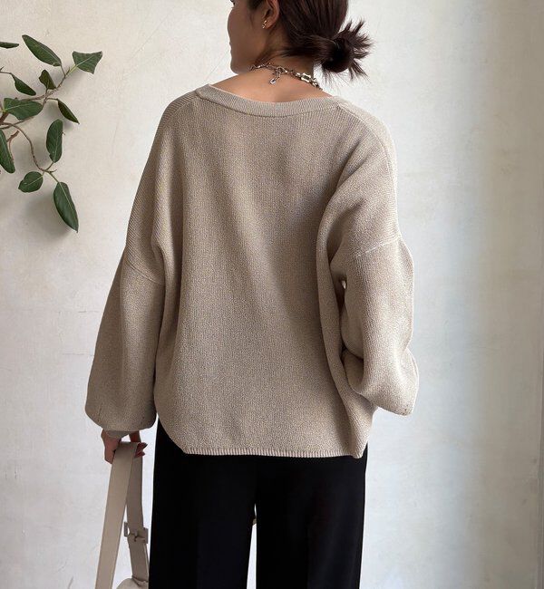  「和紙スキッパープルオーバー」|ニット・セーター|