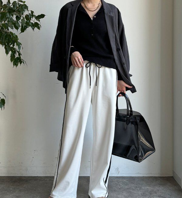  「【WEB限定】サイドライントラックパンツ」|チノ|