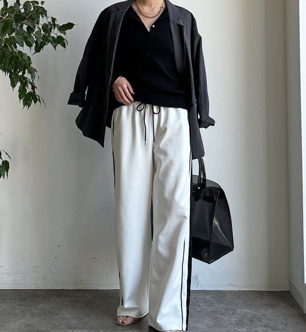  「【WEB限定】サイドライントラックパンツ」|チノ|