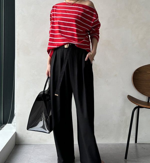  「ドライタッチワイドパンツ」|チノ|