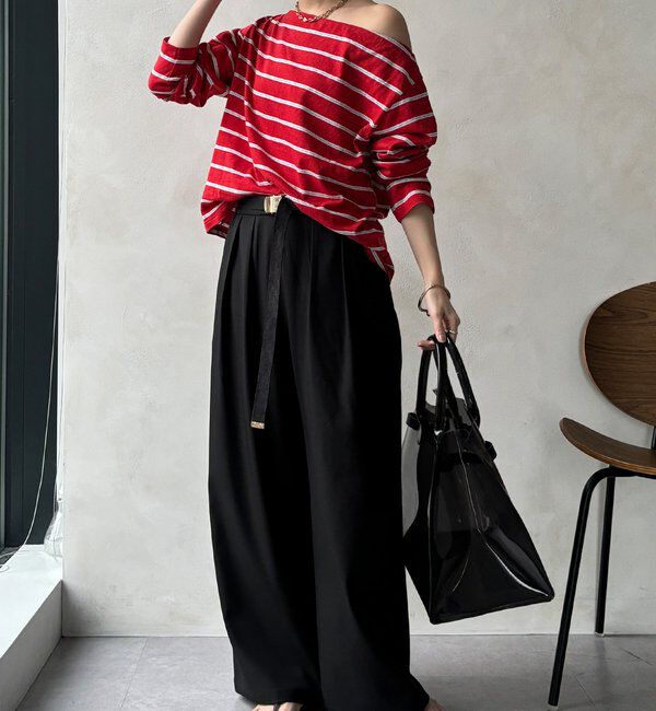  「ドライタッチワイドパンツ」|チノ|