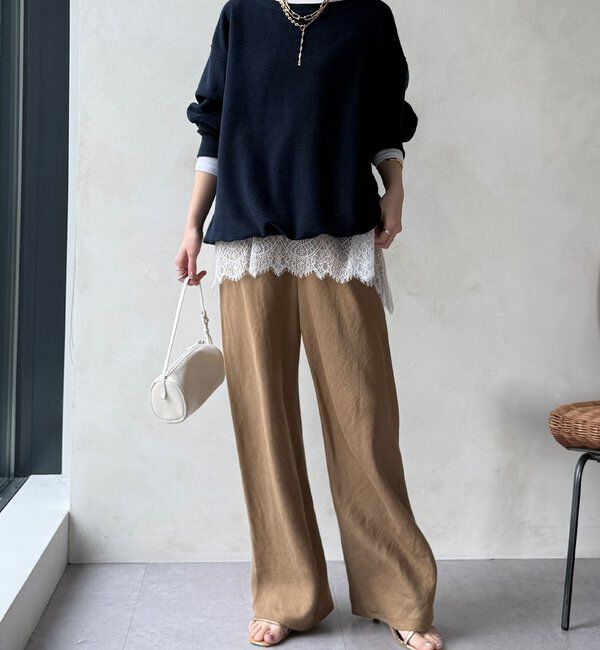  「【WEB限定】裾レーストップス」|Tシャツ・カットソー|