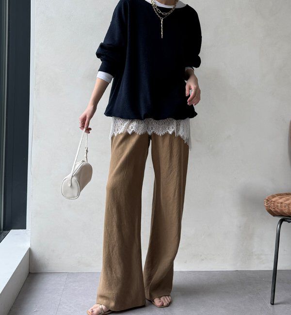  「【WEB限定】裾レーストップス」|Tシャツ・カットソー|