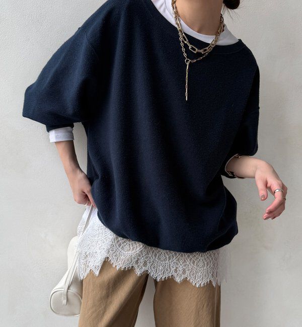  「【WEB限定】裾レーストップス」|Tシャツ・カットソー|