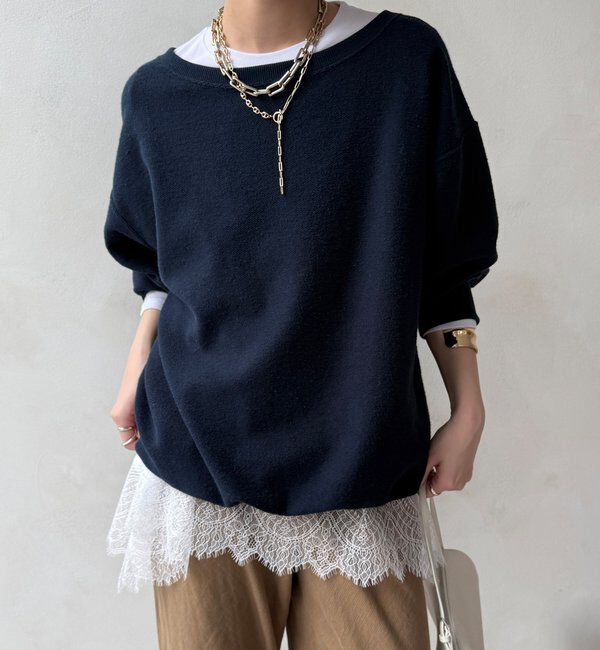  「【WEB限定】裾レーストップス」|Tシャツ・カットソー|