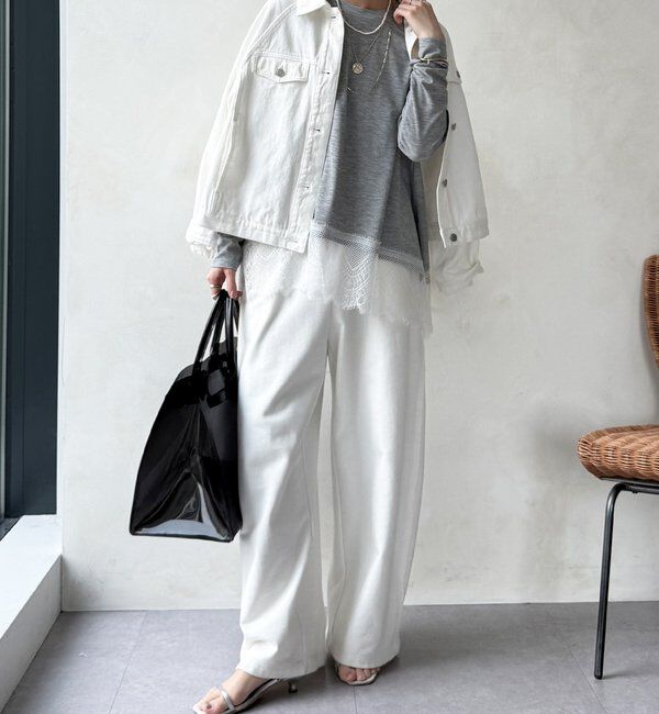  「【WEB限定】裾レーストップス」|Tシャツ・カットソー|