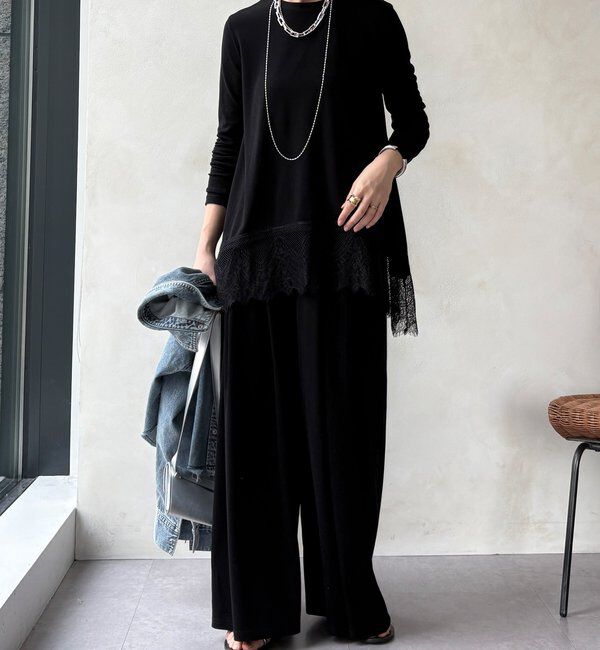  「【WEB限定】裾レーストップス」|Tシャツ・カットソー|