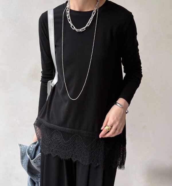  「【WEB限定】裾レーストップス」|Tシャツ・カットソー|