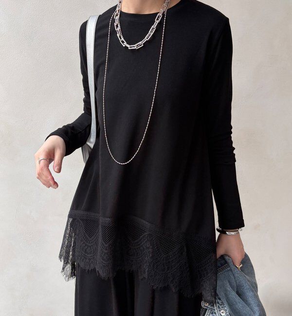  「【WEB限定】裾レーストップス」|Tシャツ・カットソー|