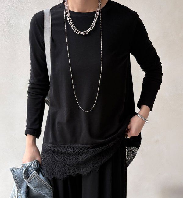  「【WEB限定】裾レーストップス」|Tシャツ・カットソー|