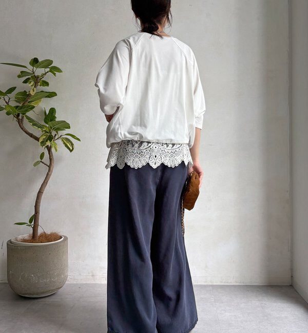  「【WEB限定】異素材切替ドロストプルオーバー」|Tシャツ・カットソー|