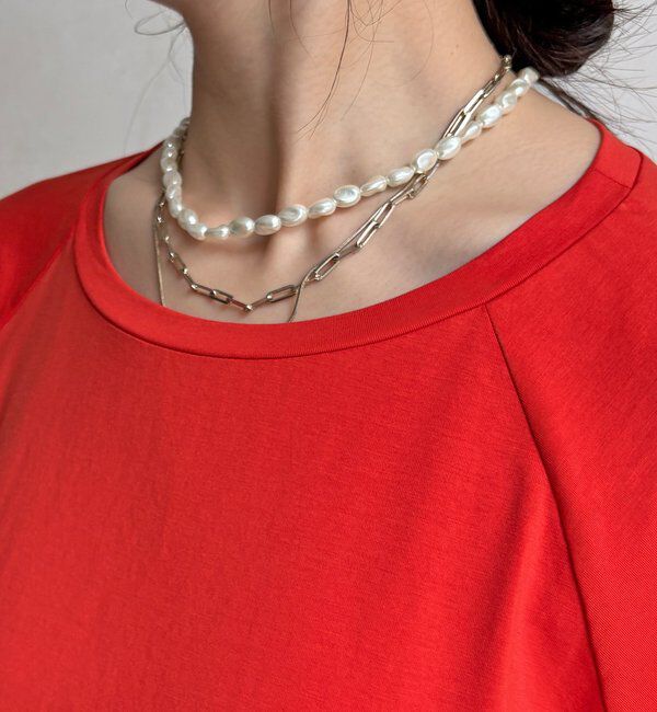  「【WEB限定】異素材切替ドロストプルオーバー」|Tシャツ・カットソー|