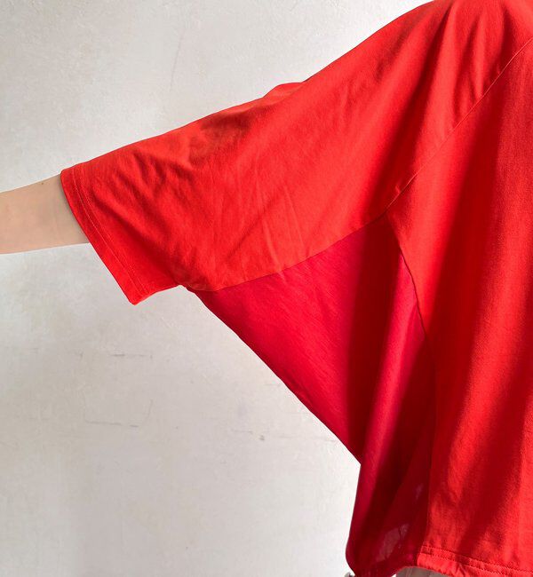  「【WEB限定】異素材切替ドロストプルオーバー」|Tシャツ・カットソー|