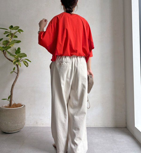  「【WEB限定】異素材切替ドロストプルオーバー」|Tシャツ・カットソー|