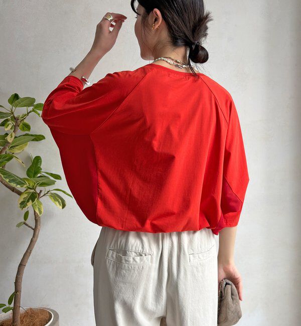  「【WEB限定】異素材切替ドロストプルオーバー」|Tシャツ・カットソー|