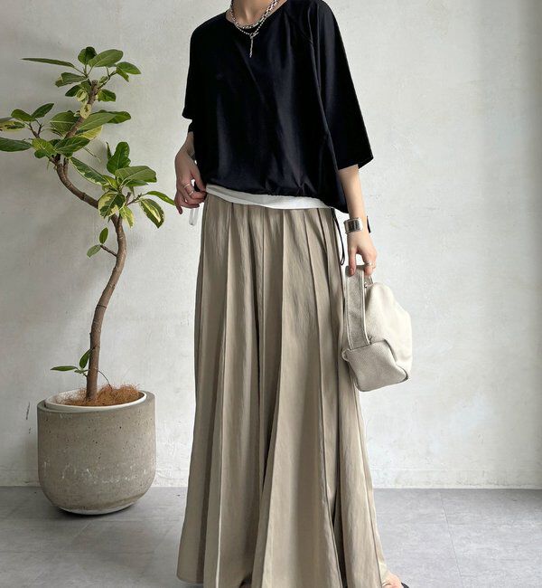  「【WEB限定】異素材切替ドロストプルオーバー」|Tシャツ・カットソー|