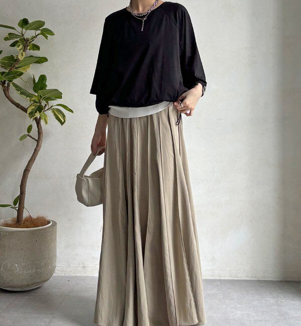  「【WEB限定】異素材切替ドロストプルオーバー」|Tシャツ・カットソー|