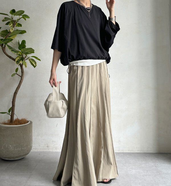  「【WEB限定】異素材切替ドロストプルオーバー」|Tシャツ・カットソー|