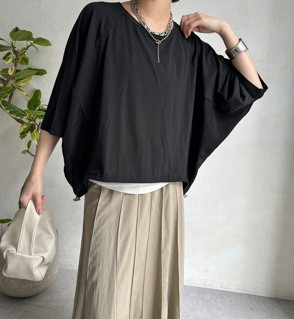  「【WEB限定】異素材切替ドロストプルオーバー」|Tシャツ・カットソー|