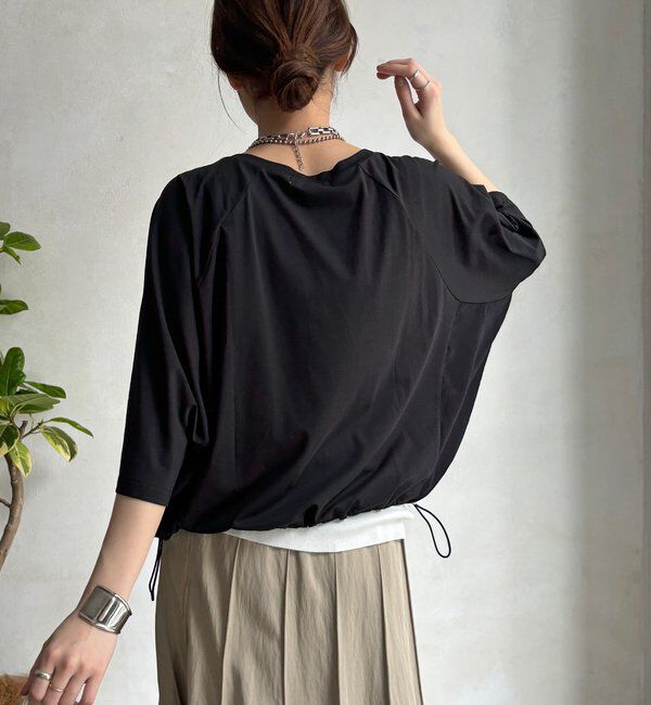  「【WEB限定】異素材切替ドロストプルオーバー」|Tシャツ・カットソー|