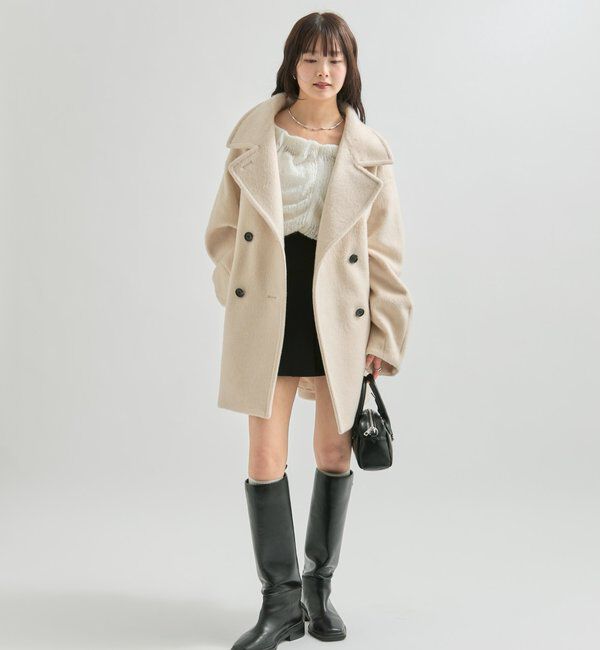 ウール混 シャギーミドルコート｜ルミネのファッション通販アイルミネ