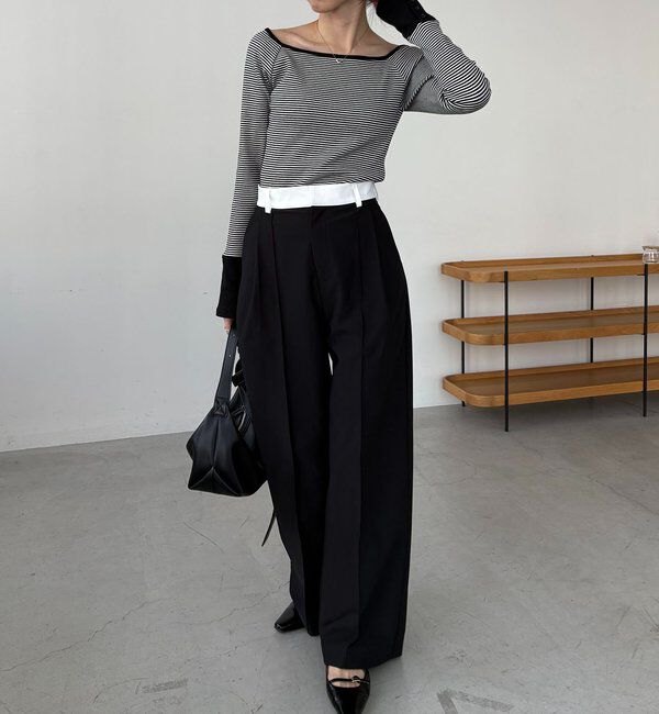  「〈C.L〉バイカラーウエストパンツ」|チノ|