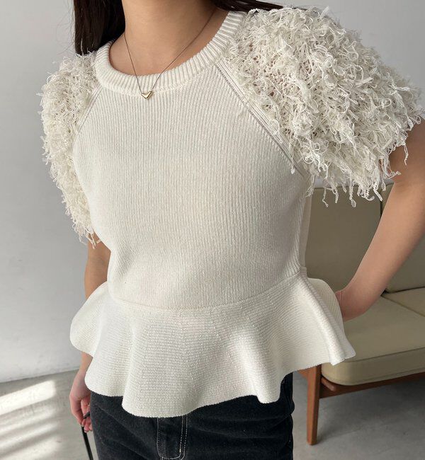  「フリンジペプラムニット」|ニット・セーター|