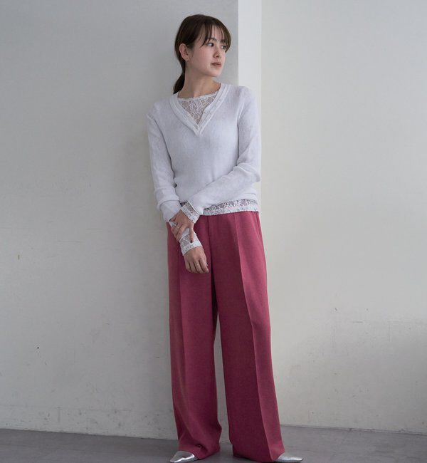  「【セットアップ対応】トロタックワイドパンツ」|チノ|