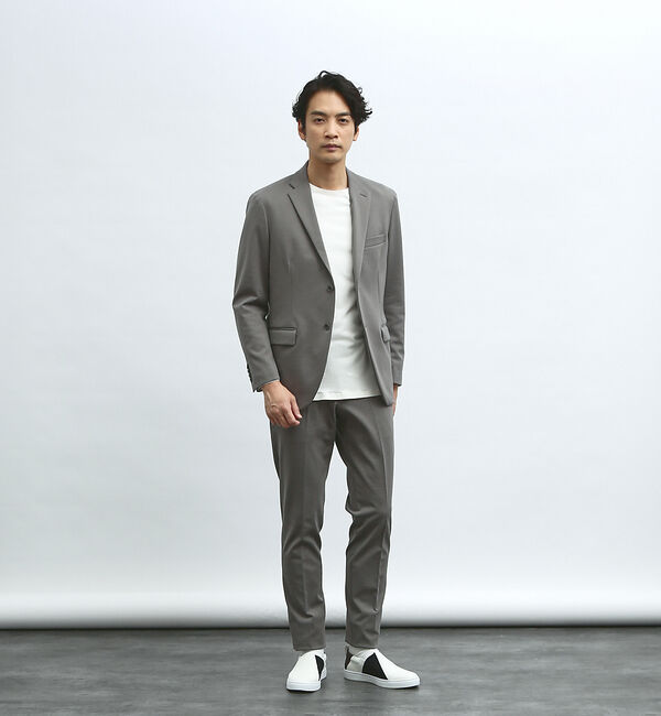 ABAHOUSE「【セットアップ対応/FLEX JACKET】ポンチ シャンブレー ジャケット」|テーラードジャケット|