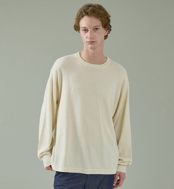 ABAHOUSE「コットンブークレー クルーネックニット」|ニット・セーター|