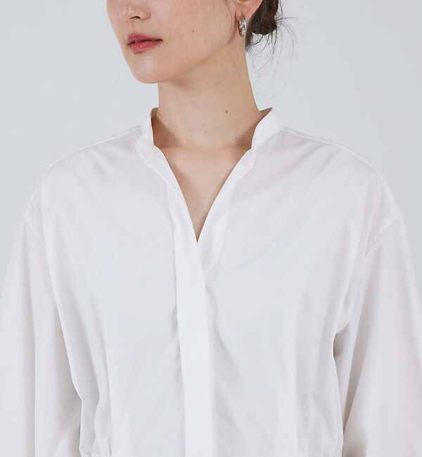 qualite「ウエストギャザーシャツワンピース」|ワンピース|