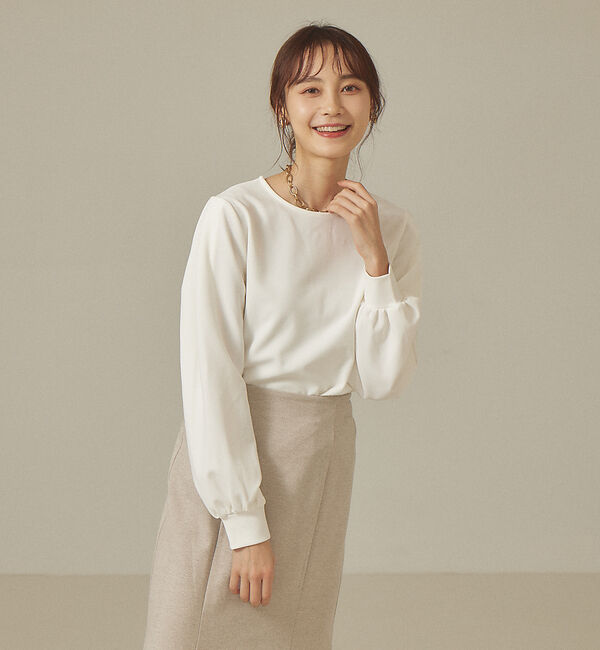 abahouse mavie「【前後着用可】カットジョーゼット2WAYプルオーバー」|Tシャツ・カットソー|