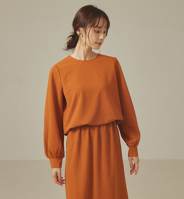 abahouse mavie「【前後着用可】カットジョーゼット2WAYプルオーバー」|Tシャツ・カットソー|ダークオレンジ