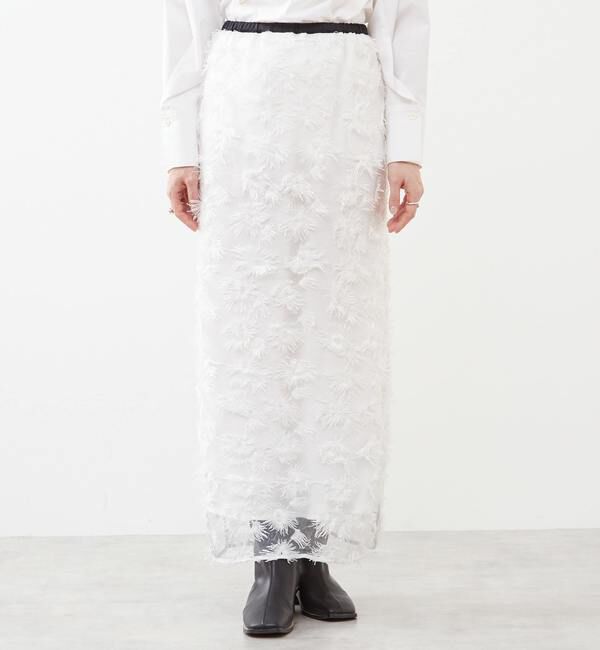Soffitto「チュール刺繍Iラインスカート」|スカート|