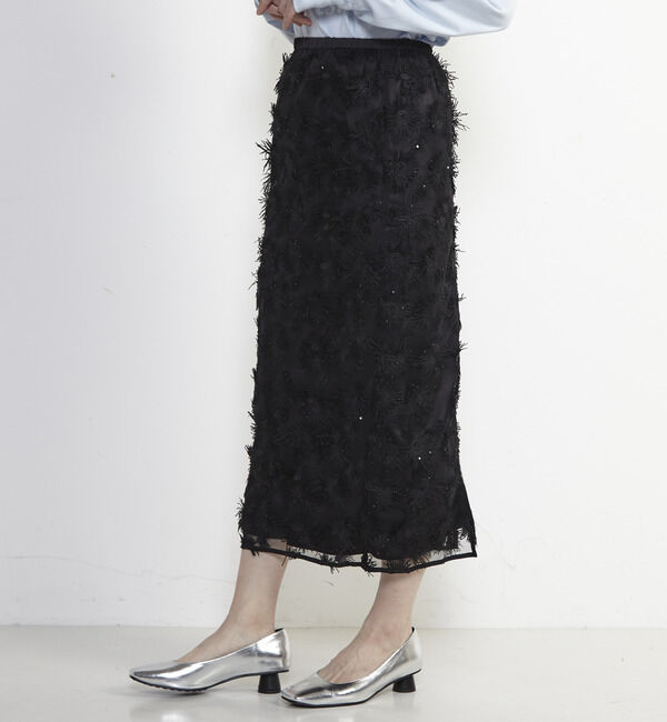 Soffitto「チュール刺繍Iラインスカート」|スカート|